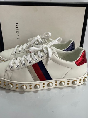 Gucci Ace δερμάτινα αθλητικά παπούτσια μεταχειρισμένα, λευκά, μέγεθος 37.5 (πραγματικό 38.5)