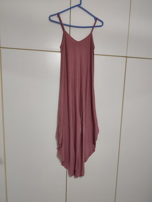 One-piece jumpsuit, viscose, dusty apple color