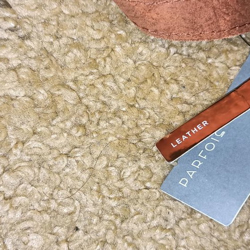 Parfois crossbody bag new, 100% suede leather, brown and red