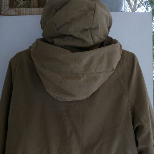 Pull & Bear parka jacket, beige, warm, removable hood, size L
