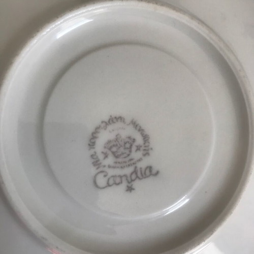 Candia porcelain saucers set of 4, Harvest time design with gold details