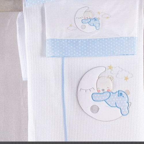 Moon Swing Ciel Baby Bedding Set with Embroidery, New