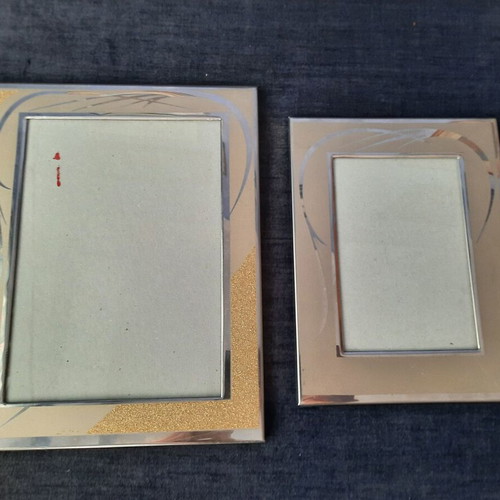 Photo frame set like new with decorative gold-silver motif