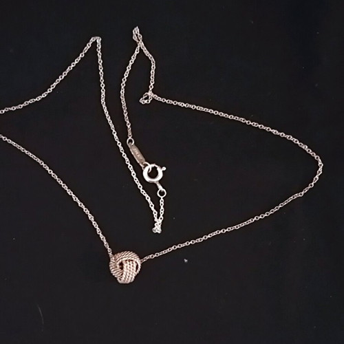 Tiffany & Co Twist knot silver necklace like new