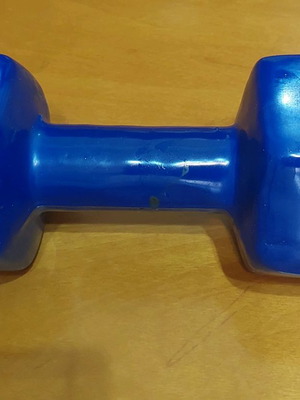 Vinyl weight plates used 10kg with curl bar and dumbbells