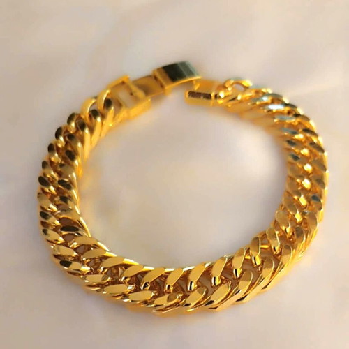 Men's Bracelet gold color stainless steel 12mm wide new