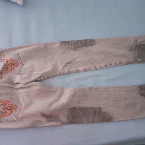 3Guys denim jeans new, grey with embroidered details, size S