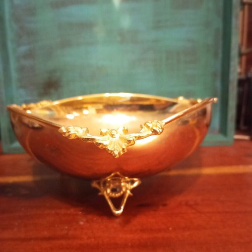 Gold-plated fondue bowl like new 8×18