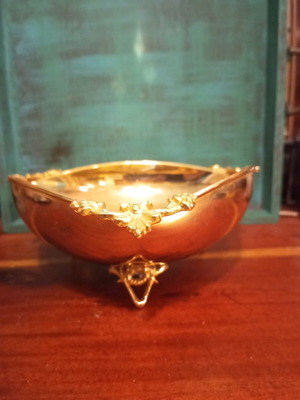 Gold-plated fondue bowl like new 8×18