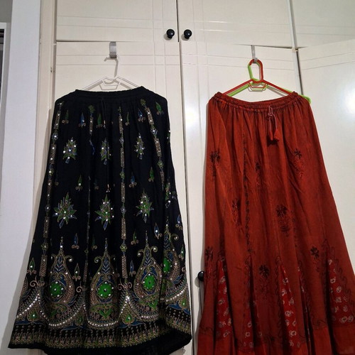 Boho maxi skirts like new, pack of 2, ethnic style, rayon