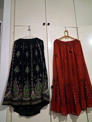 Boho maxi skirts like new, pack of 2, ethnic style, rayon