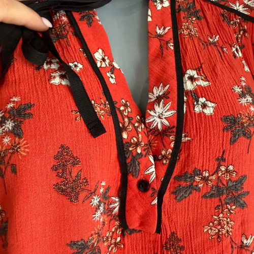 Marks & Spencer viscose shirt L used, black and red