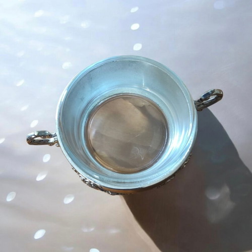 Silver-plated sugar bowl like new, Victorian style with floral motifs