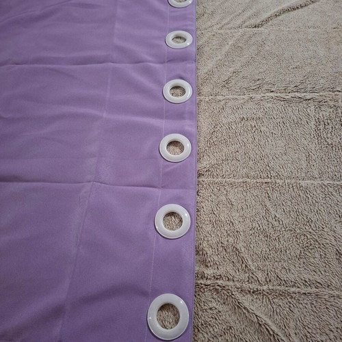 Purple curtains new, set of 2 with rings, polyester