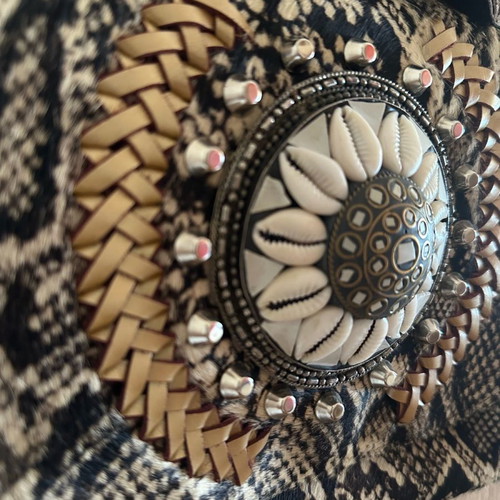 Boho shoulder bag animal print snake leather like new