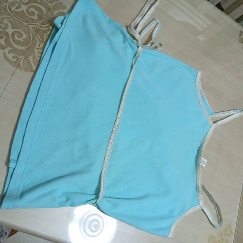 Cotton zipounaki top turquoise like new, size M