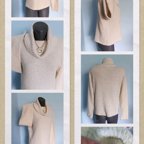Coldwater Creek tunic sweater like new, cream color, soft boucle yarn