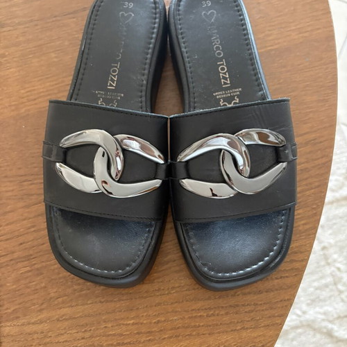 Marco Tozzi slippers size 39 like new, black