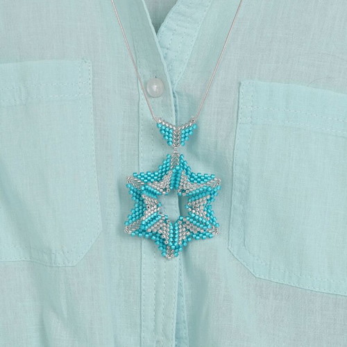 Star necklace custom made in turquoise and silver