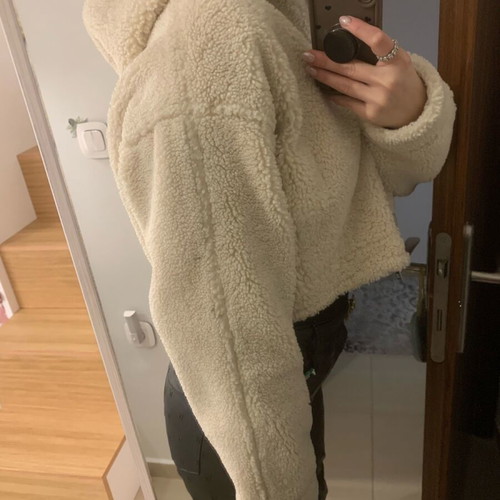 Zara Shearling Jacket Like New, Beige
