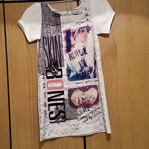 Shine 2gether summer dress like new, white with designs, size S