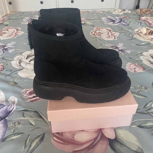 H&M ankle boots, black, size 37.5-38, fur lined