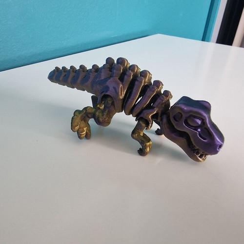 3D Printed Mini Dinosaur Flexy with Metallic Bicolor