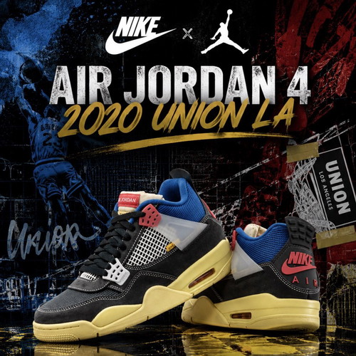 Nike Air Jordan 4 2020 Union LA sneakers, size 44