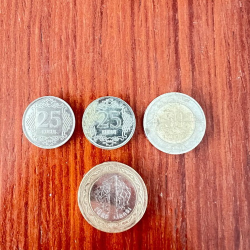 Turkish lira coins like new, set of four 2009-2010