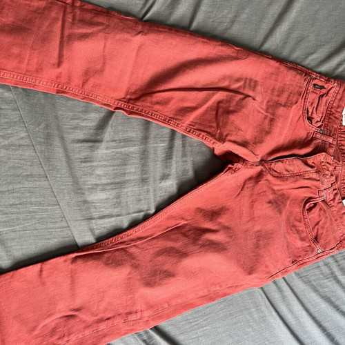 Jack & Jones summer pants size M, like new, straight fit, red