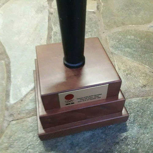 Wooden base for Olympic torch Tokyo 1964 new