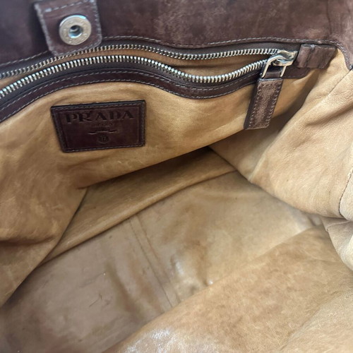 Prada messenger bag, genuine leather, brown