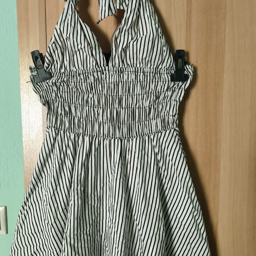 Cocktail dress striped backless with lining mini used