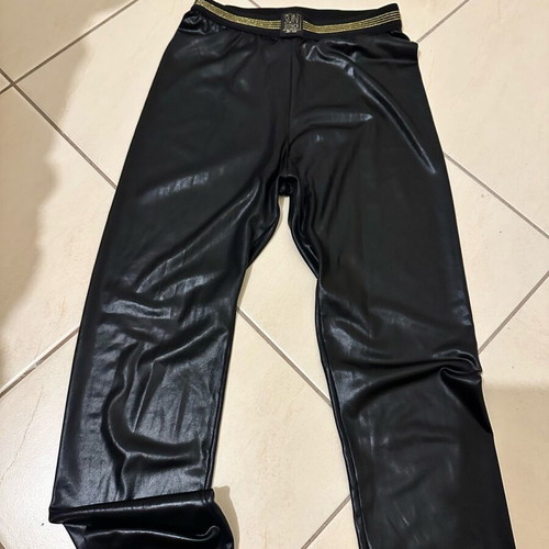 SunsetGo black leggings small like new with leather effect