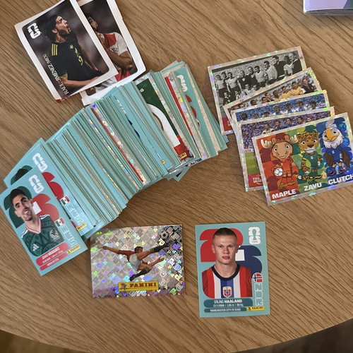 Panini stickers like new, pack of 200 with Haaland and Coca Cola