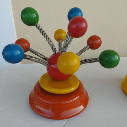 Wooden vintage decorative toys used, set of 2 pieces