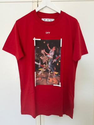 Off-White Pascal Skeleton Painting Arrows t-shirt like new, size Medium, red
