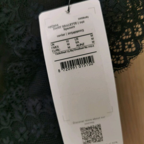 Hunkemoller Daisy Lace Bralette new, black with padding