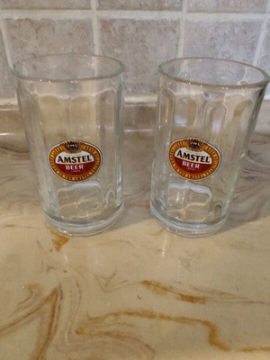 Σετ 2 vintage ποτήρια μπύρας Amstel σαν καινούργιο