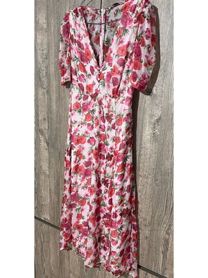 Stradivarius floral dress like new, pink multicolor, size M