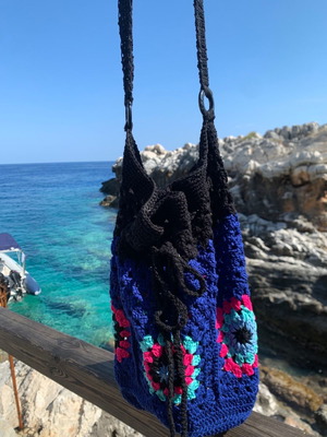 Χειροποίητη πλεκτή τσάντα ώμου καινούργια