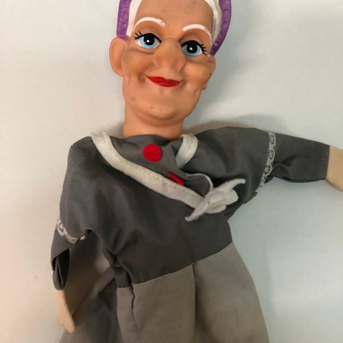 Puppet hand marionette used, plastic and fabric
