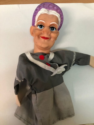 Puppet hand marionette used, plastic and fabric