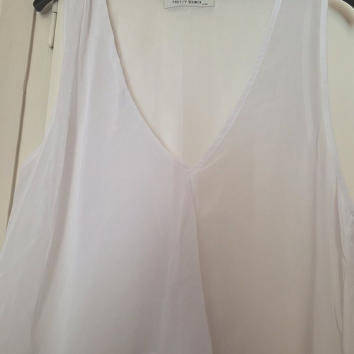 See-through white asymmetric top, size L/XL