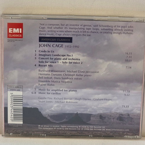 John Cage CD Concert For Piano And Orchestra used