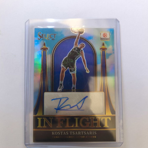 2025-26 Panini Select EuroLeague In Flight Signatures Prizm Kostas Tsartsaris Panathinaikos card