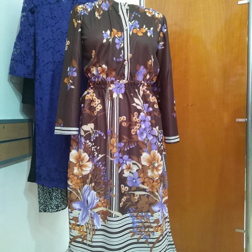 Vintage nightgown 70s new, brown, Greek craftsmanship