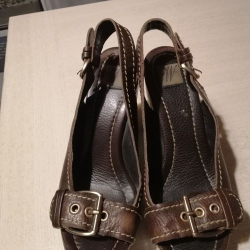Zara platform shoes genuine leather used, brown, size 38