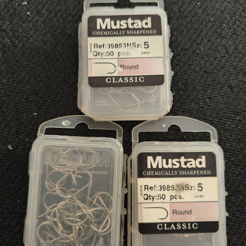 Mustad Classic 39853N Fishing Hooks Size 5 New, 3 Boxes