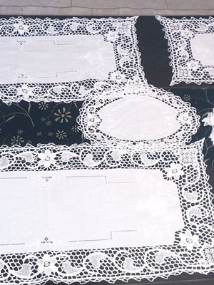White cutwork set 13 pieces like new